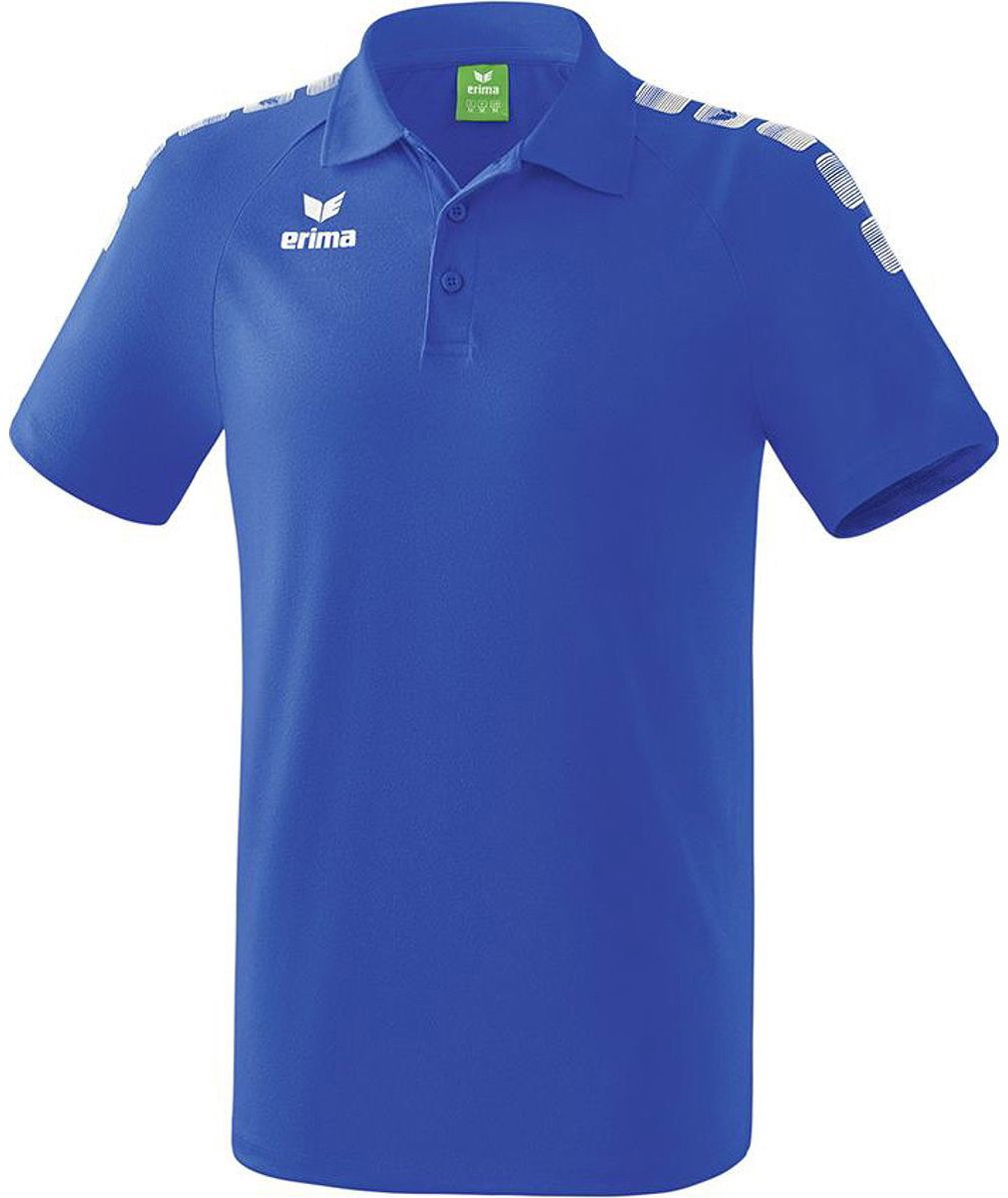 Erima Essential 5-C Polo Kinderen - Wit / New Royal | Maat: 152