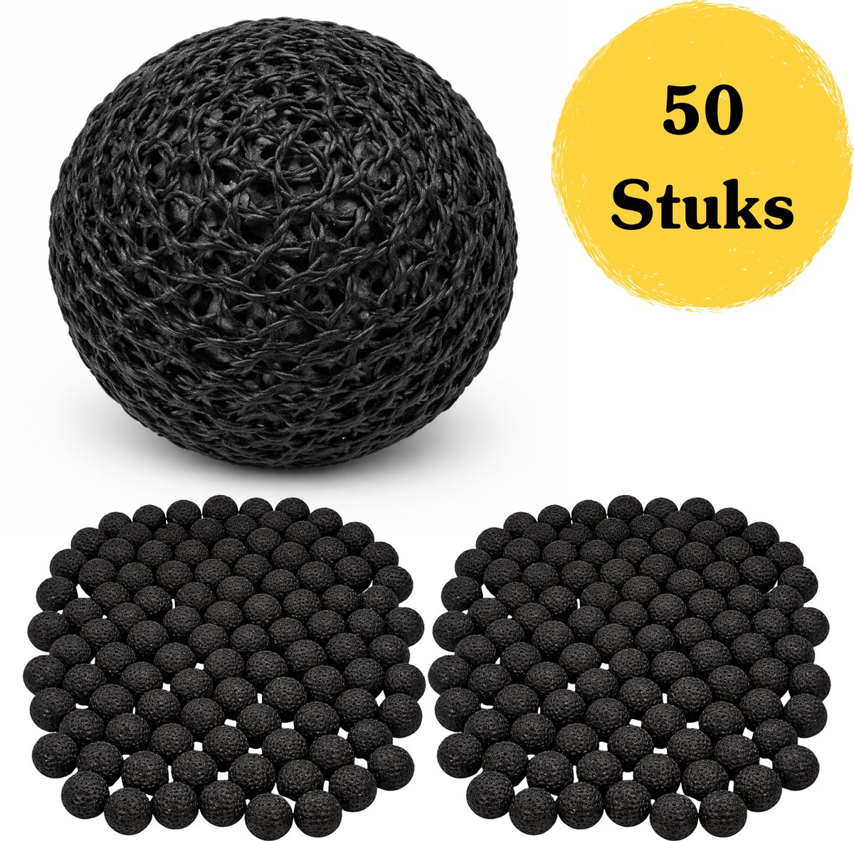 Aquarium Bioballen 19 mm – 50 Stuks – Filter Media voor Biologische Filtratie – Aquarium Filter Vulling – Filter Ballen voor Aquarium & Vijver – Nitrificatie Bacteriën Groei – Aquarium Accessoires Zoet- en Zoutwater – Vijver Filtermateriaal