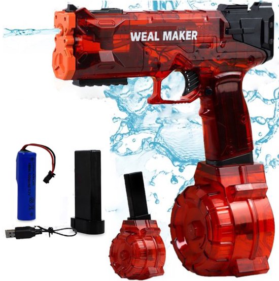 Elektrisch waterpistool - Terugslag effect - Rood - Waterpistool elektrisch