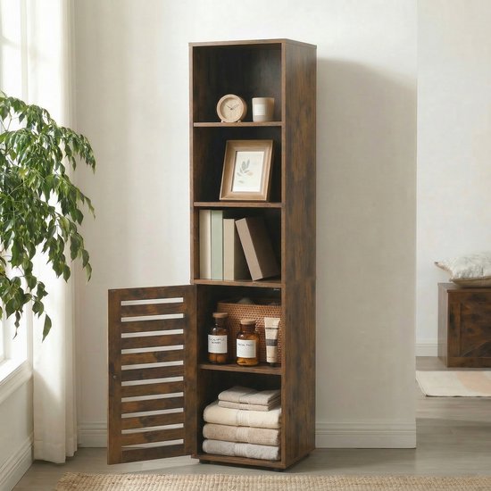Monza Home® Badkamerkast Kolomkast Opbergkast - 167x39.5x30 cm - Vintage Bruin