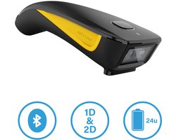 Netum C750 Professionele Mini Barcodescanner - 2D/QR & 1D - Bluetooth, 2.4GHz & USB - Pocket Handscanner voor Smartphone, Tablet & PC - Compact Zakformaat - Zwart