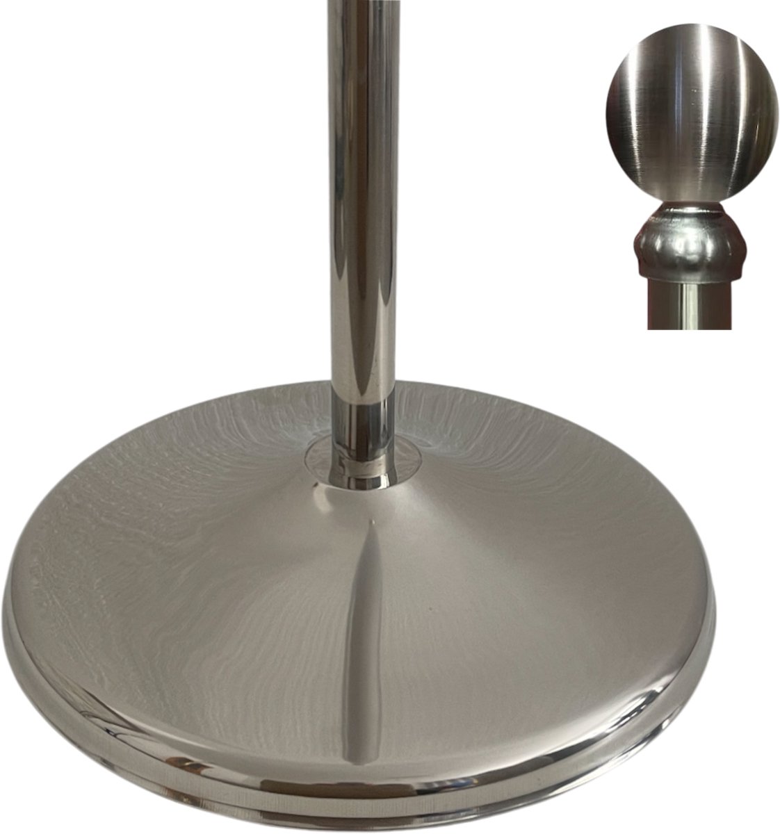 RVS Vlaggenstandaard met Telescopische Mast tot 2,5 m – Ø360 mm Zware Voet 3 kg – Indoor Kantoor & Instituut