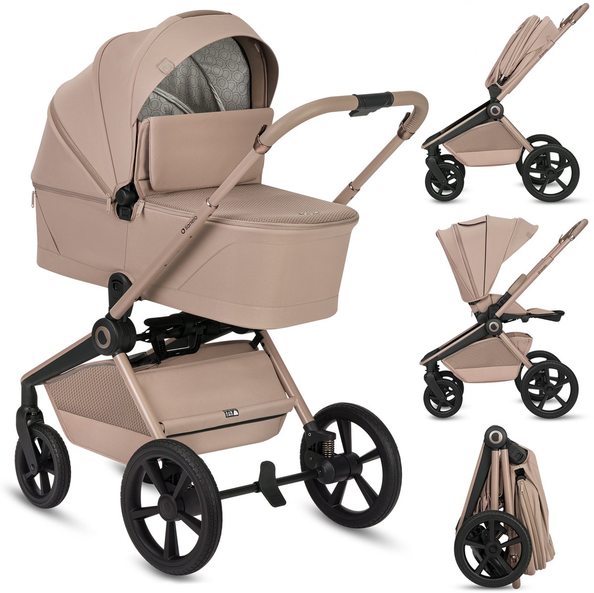 Lionelo Freya 2in1 Kinderwagen met PU-Wielen en UPF50+ Kap