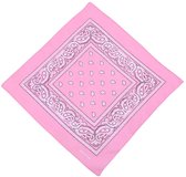 Loud and Clear® - Bandana - Boeren Zakdoek - Heren - Dames - Roze - Licht - 54x54cm