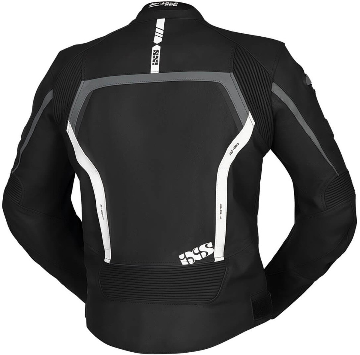 IXS Sport RS-600 1.0 Zwart Grijs Wit Leren Motorjas - Jas