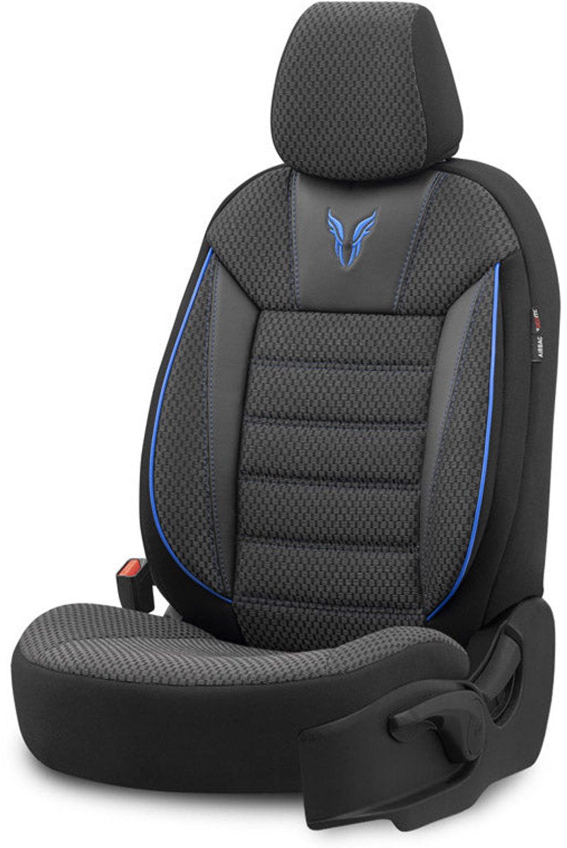 Stoelhoezenset Toro zwart-blauw (complete set)