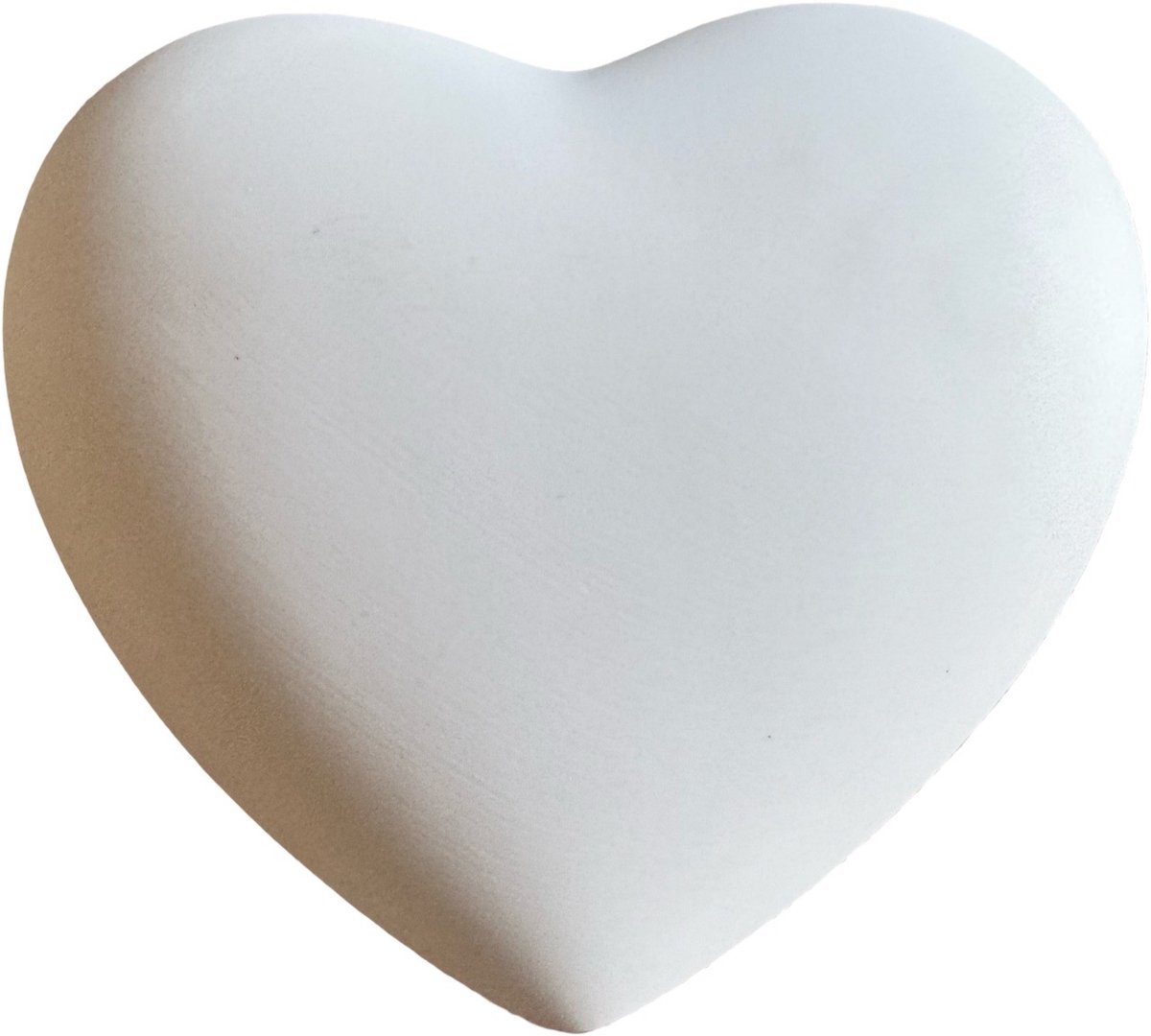Mat wit keramiek hartvormige mini-urn - 330 ml - Zelf te vullen - 13 x 11 x 3 cm