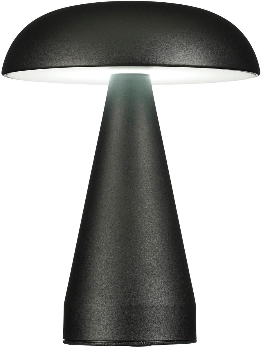 Oplaadbare draadloze tafellamp | 3 lichtkleuren | 3 standen dimbaar | zwart
