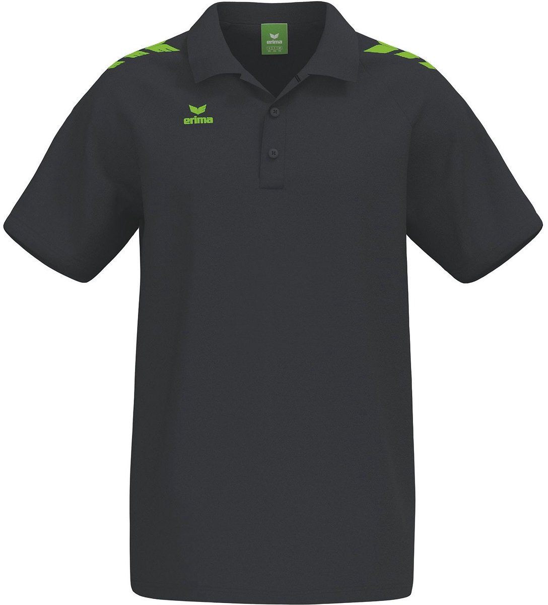Erima Cmpt 3 Wings Polo Heren - Zwart / Green Gecko | Maat: XL