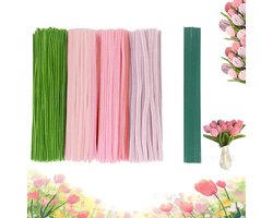 400 stuks Pipe cleaners- Chenille stems - Pluizige knutselstelen - Twister Sticks - pluizige stokjes en bloemendraad - Voor DIY Bloemen en Knutselprojecten - Perfect voor artistieke creaties, handgemaakte cadeaus en decoratieve voorwerpen