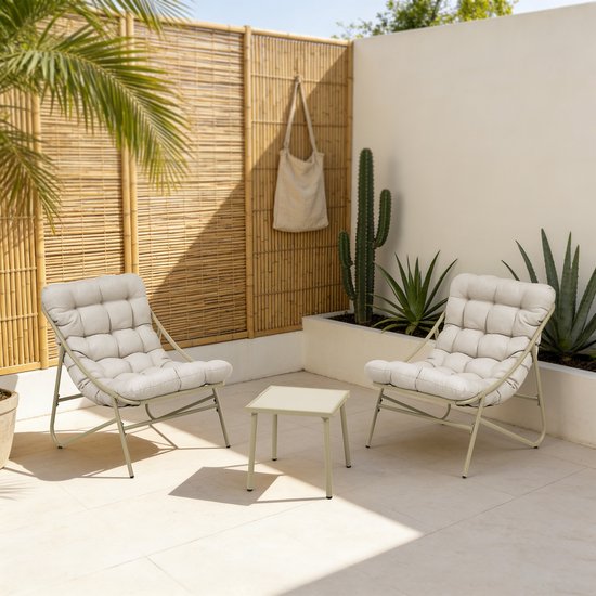 Ensemble de mobilier de jardin Trölleping ensemble de jardin 3 pièces beige [en.casa]