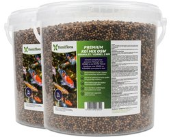Famiflora Koi Mix OSW voer voor koivissen - 2x 5L (=10L / 4KG) - 3mm Korrel - Premium Koivoer - Met Astaxanthine voor Intense Kleuren - Stimuleert gezonde groei zodat je koi groot en sterk worden