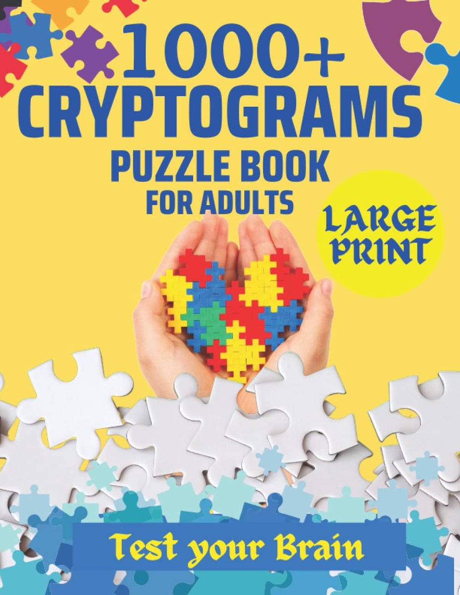 Cryptogram Puzzelboek - Woordspel Puzzels - Mentale Uitdaging - 1000+ Puzzels - Large Print