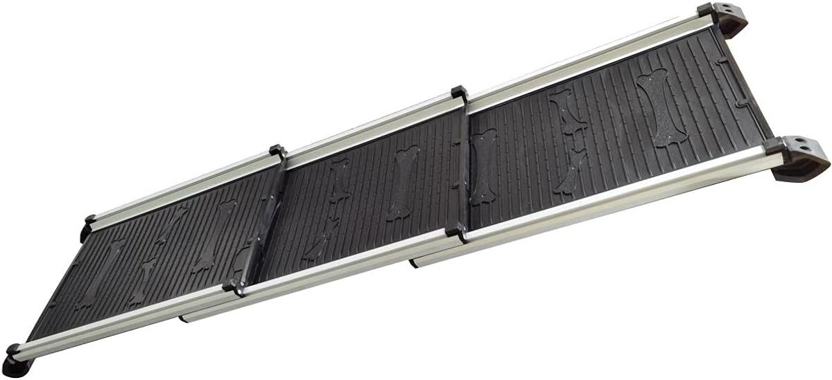 Dieren Oprit - Hondenhelling - Veilig Instappen - Inklapbaar Lichtgewicht - 71-156cm Verstelbaar - Zwart