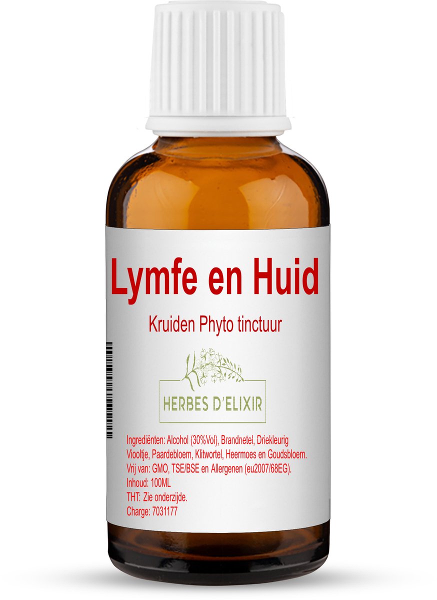 Herbes D’elixir - Lymfe en Huid Phyto Tinctuur - 100% Natuurlijk - 100 ml