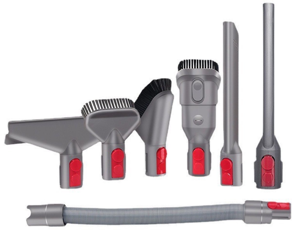 Stofzuigeraccessoireset - geschikt voor Dyson Stofzuiger V7, V8, V10, V11 Vervangende Accessoireset - Borsteltool - Mondstukset - Draadloze Stofzuiger - Universele Mondstuk- en Accessoireset - met verlengslang mondstukset - 7stuks