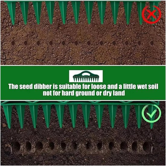 12-gaten hand zaaimachine - 2 Stuks - Grondperforator - Seeding hole punch - Verstelbare Zaad Verspreider - 5 verschillende korrelgrootte - Zaadverdeler - tuingereedschap - Tuin Zaad Dispenser - Handheld seeder tool - Zaaier - Planter - Seed drill van Merkloos	 — afbeelding 2