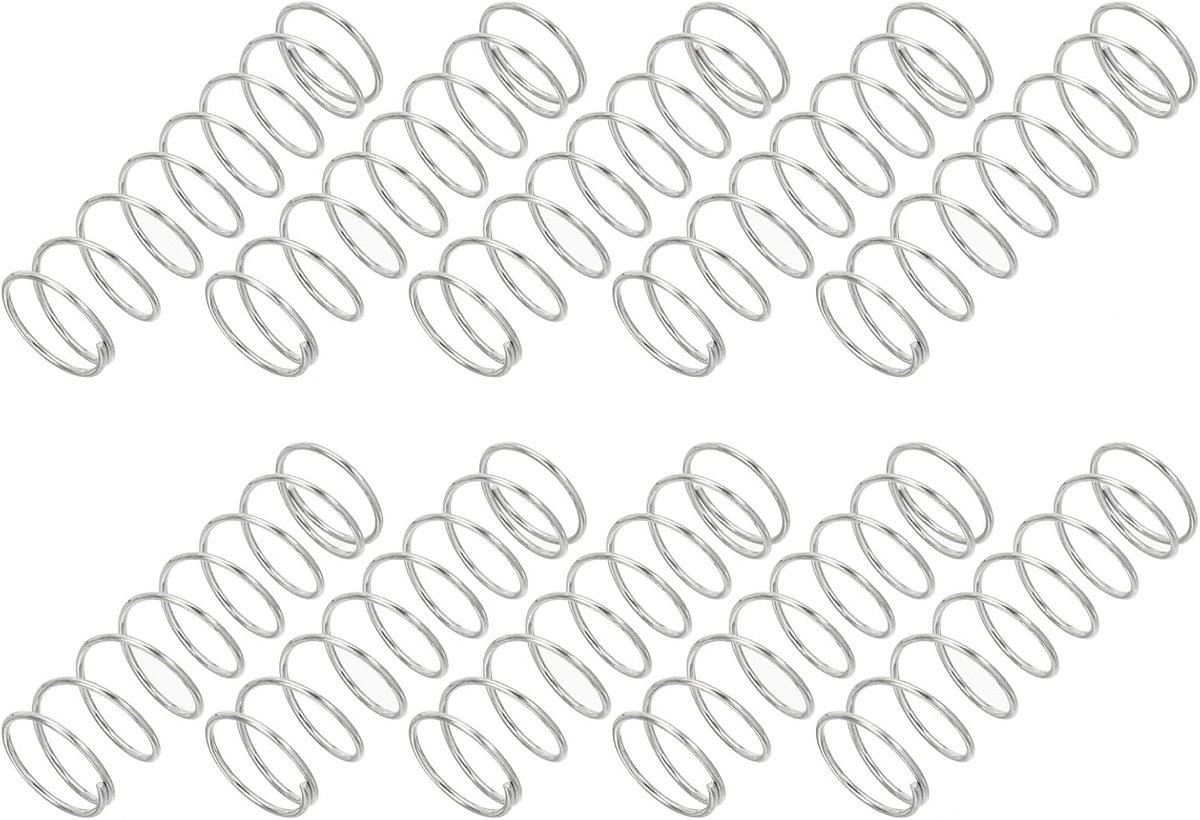 Compressieveer Assortiment - Kleine Veren Set - Reparatie en Projecten - 304 Roestvrij Staal - 0.8x12x40mm - Zilver