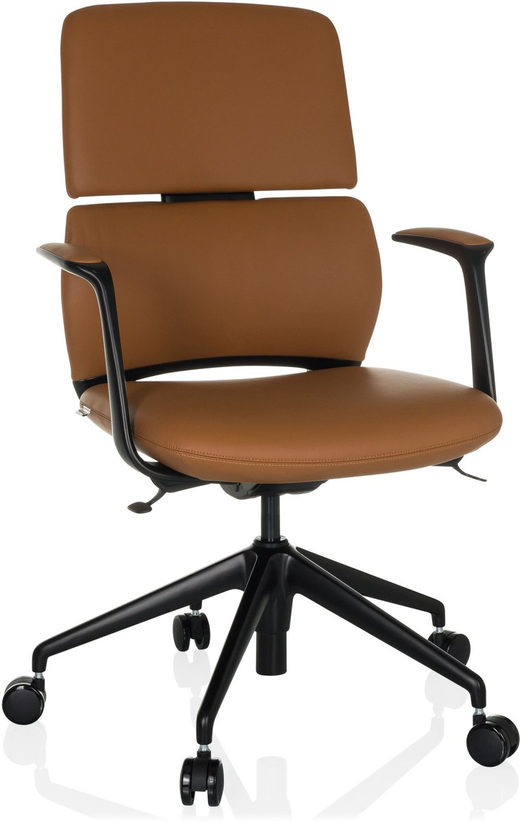 Directiestoel / bureaustoel ATMOS DESIGNER leder camel hjh OFFICE van hjh office