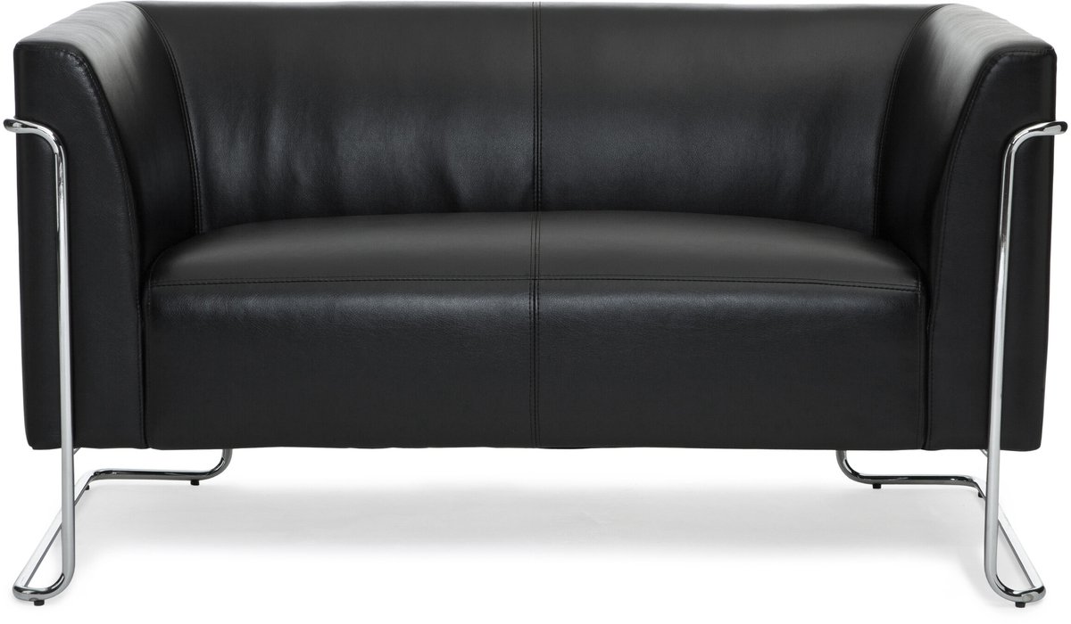 Loungebank CURACAO Kunstleder 2-zitter Zwart hjh OFFICE