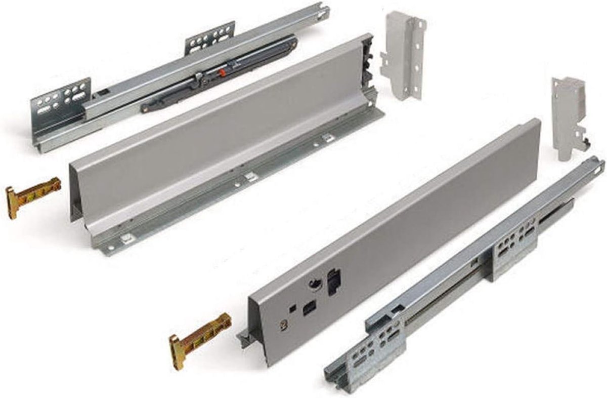 Ladensysteem - Ladegeleiders - Kastinrichting - Soft-close functie - 350mm diep - Wit
