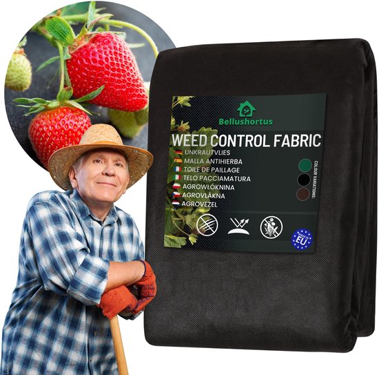 Agrotextile, Non-tissé de jardin / Non-tissé anti-mauvaises herbes Zwart 1mx1,6m 50g avec protection UV Qualité UE