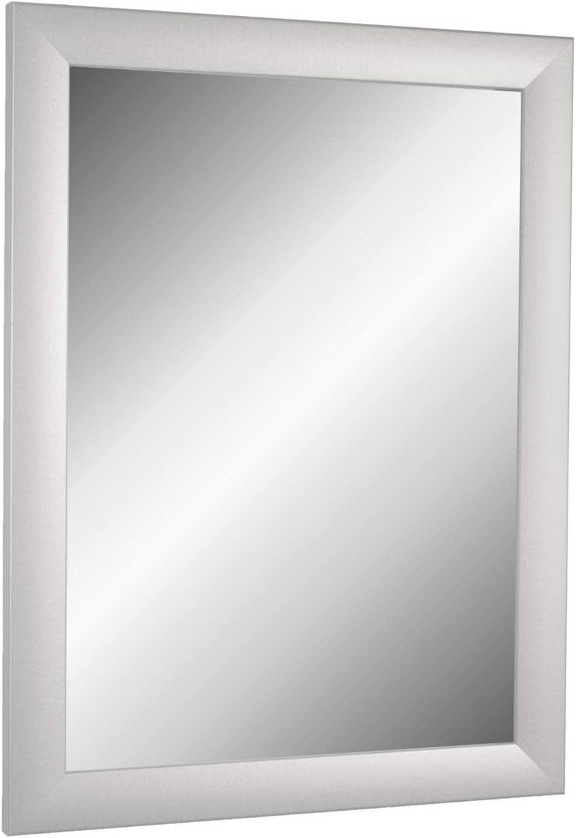 Wandspiegel Ingelijst - Spiegel op Maat - Make-up Kamer - Handgemaakt in Duitsland - 40 x 35 cm - Zilver Mat