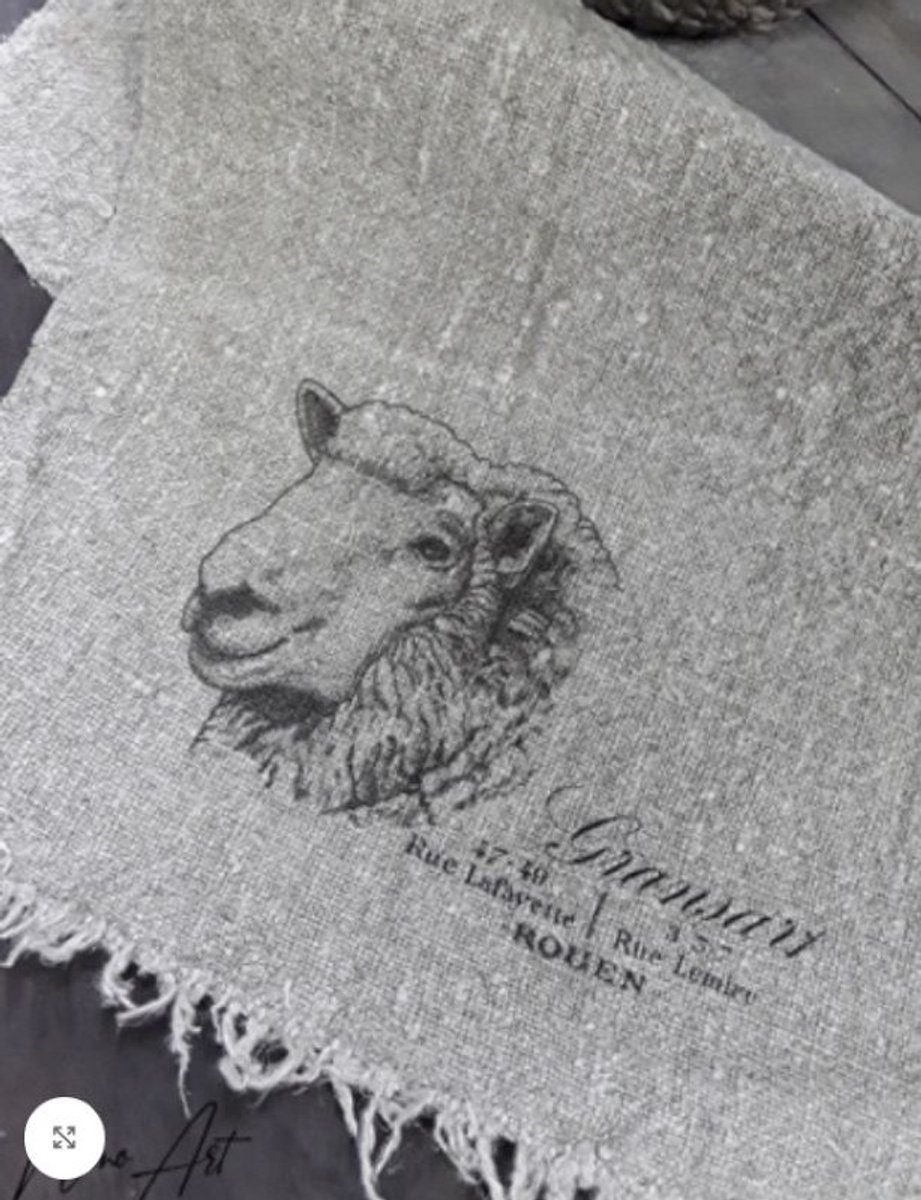 Landelijke shabby doek schaap 45 x 45 cm/Shabby doek schaap