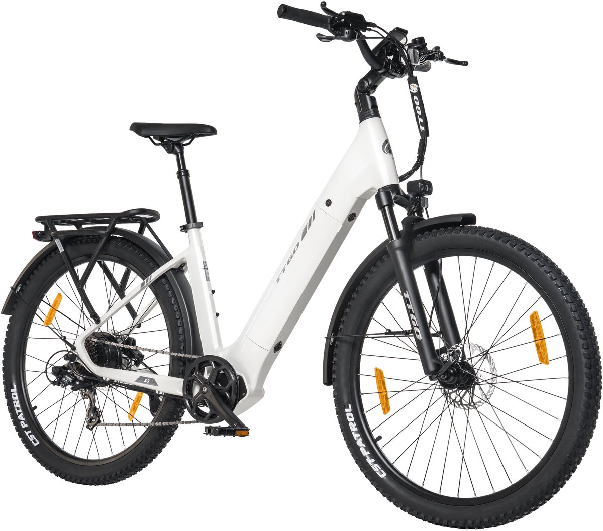 TTGO Z3 E-bike - 25 km/u - 27.5inch - 120km actieradius - 250W motor - 48V 15Ah accu - 70NM - wit thumbnail 2
