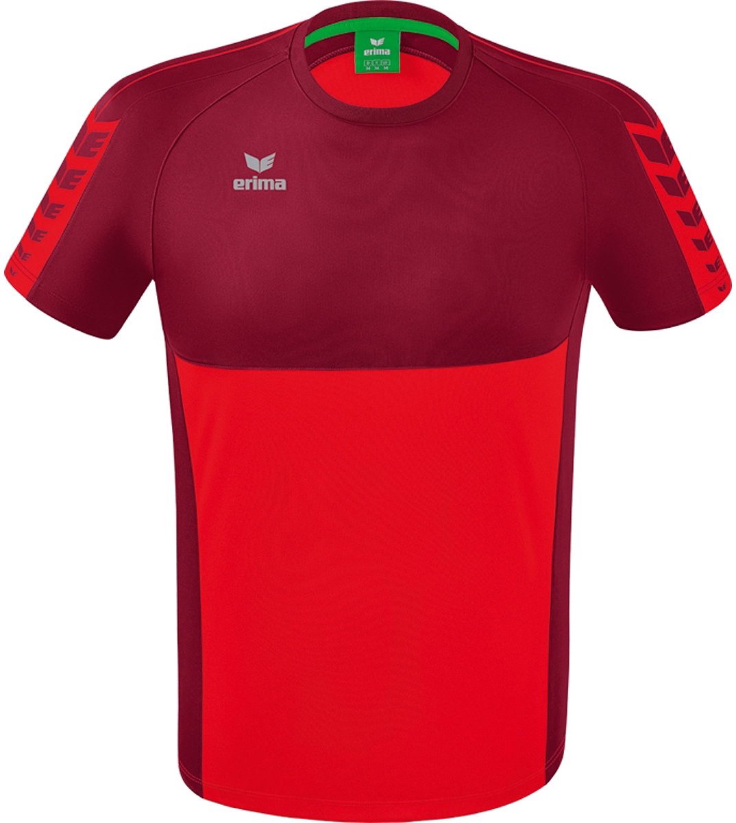 Erima Six Wings T-Shirt Kinderen - Rood / Bordeaux | Maat: 116