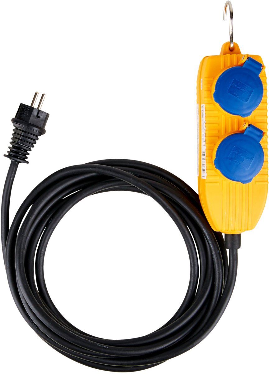 Verlengsnoer IP54 met Powerblock 5m blauw AT-N05V3V3-F 3G1,5