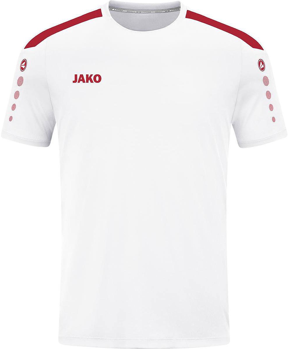 Jako Power Shirt Korte Mouw Heren - Wit / Rood | Maat: 3XL