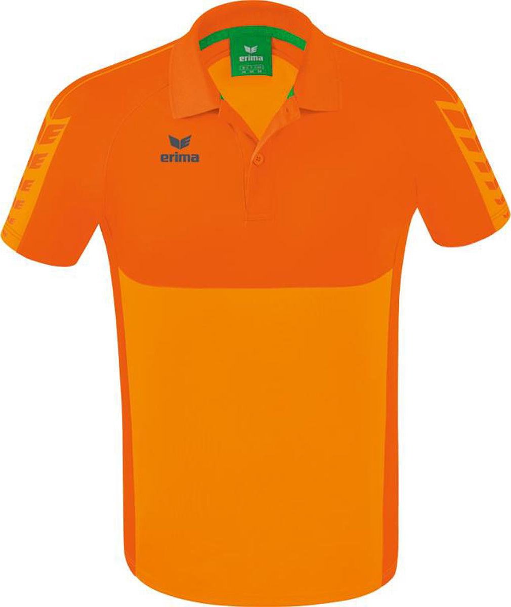 Erima Six Wings Polo Heren - New Orange / Oranje | Maat: M