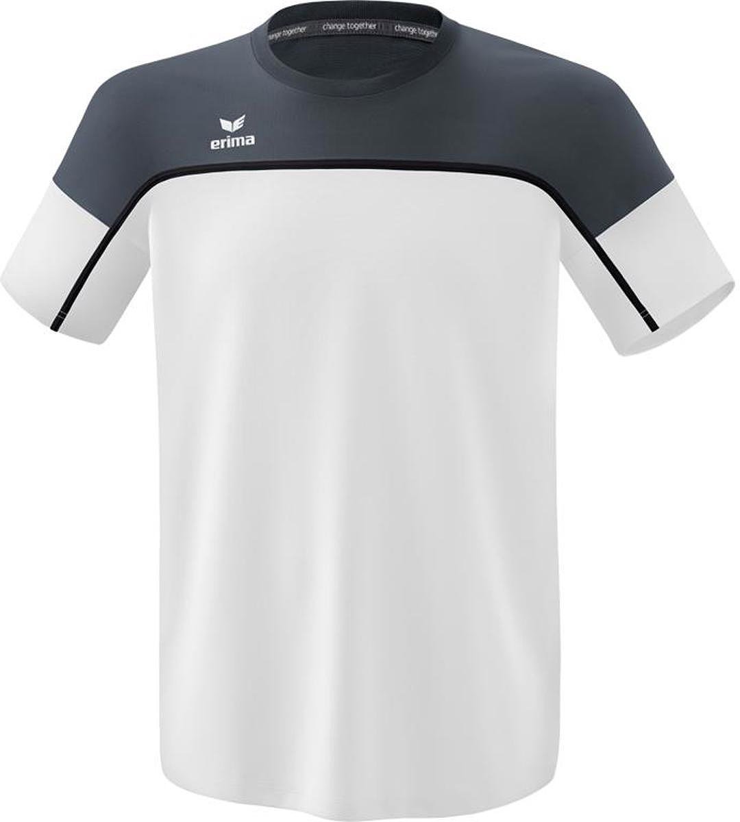 Erima Change T-Shirt Kinderen - Wit / Slate Grey / Zwart | Maat: 140