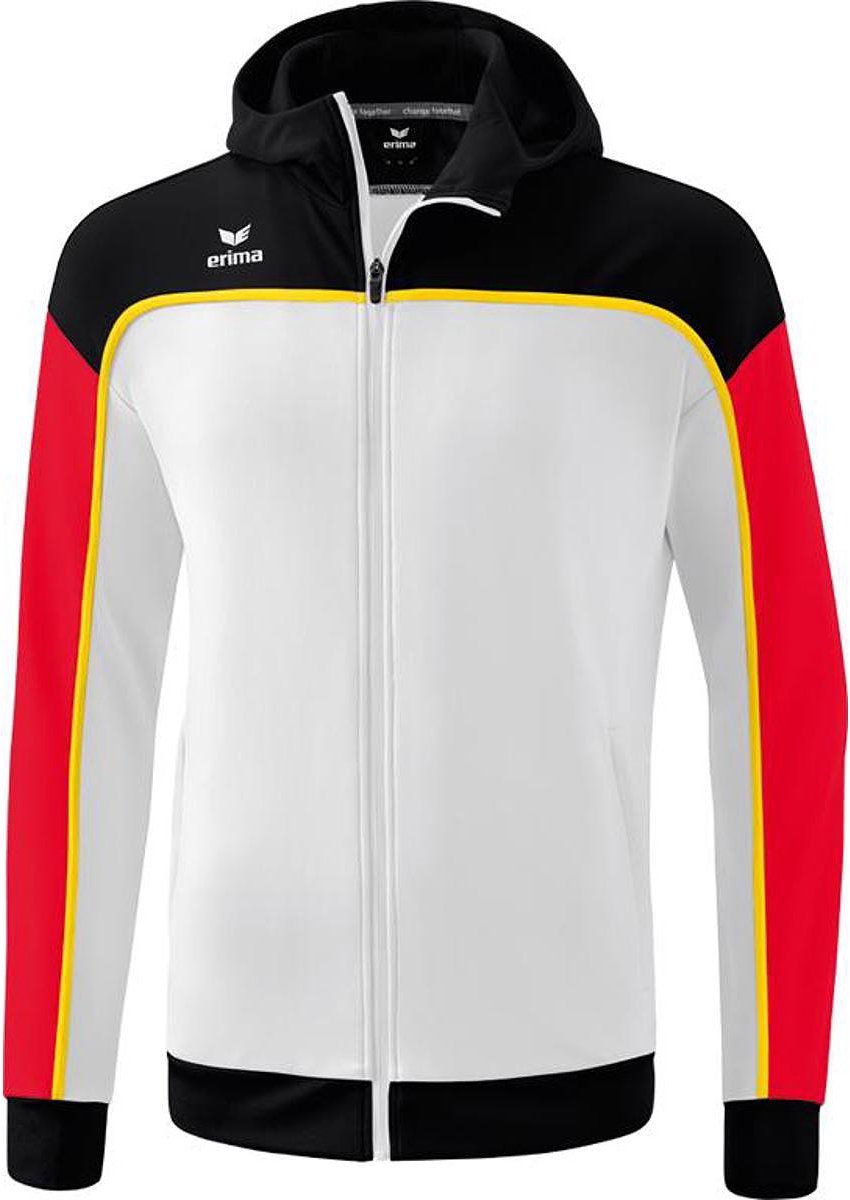 Erima Change Trainingsjack Met Capuchon Kinderen - Wit / Zwart / Rood | Maat: 140