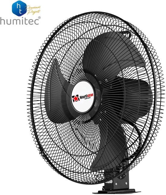 Wandventilator 50 cm 110W Industrieel, Oscillerend, 3 Snelheden, Muurventilator Hortistar Robuust