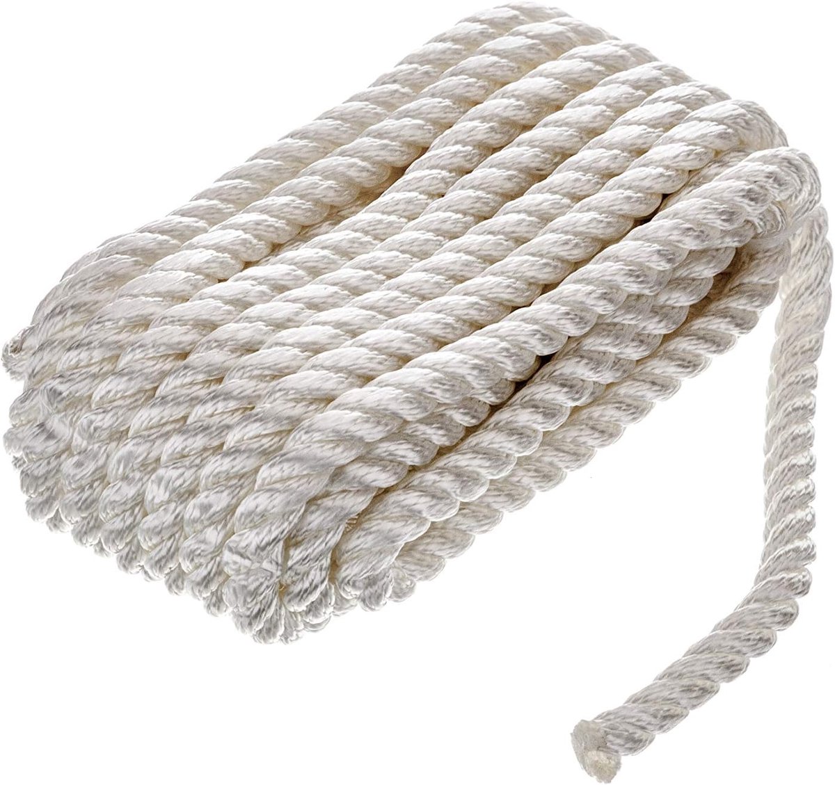 Nylon Bindkoord - Spanband Touw - Aanhanger Vastzetten - 3-Draden Constructie - 13mm x 9.1m - Wit