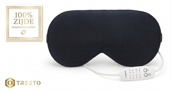 TRESTO - Oogmasker – Verwarmd & Elektrisch – 4 Warmtestanden – Voor Wallen en Droge Ogen – Zwart