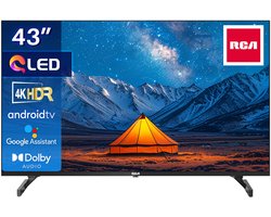 RCA Android Smart TV - QLED 4K Ultra HD - 43 inch/109 cm - Voice Controle & Streaming apps - HDMI x3, USB x2, CI+ - Tripple Tuner DVB-T/T2/S/S2/C - Frameless Design - Geassembleerd in Eindhoven - RAQ43UN1