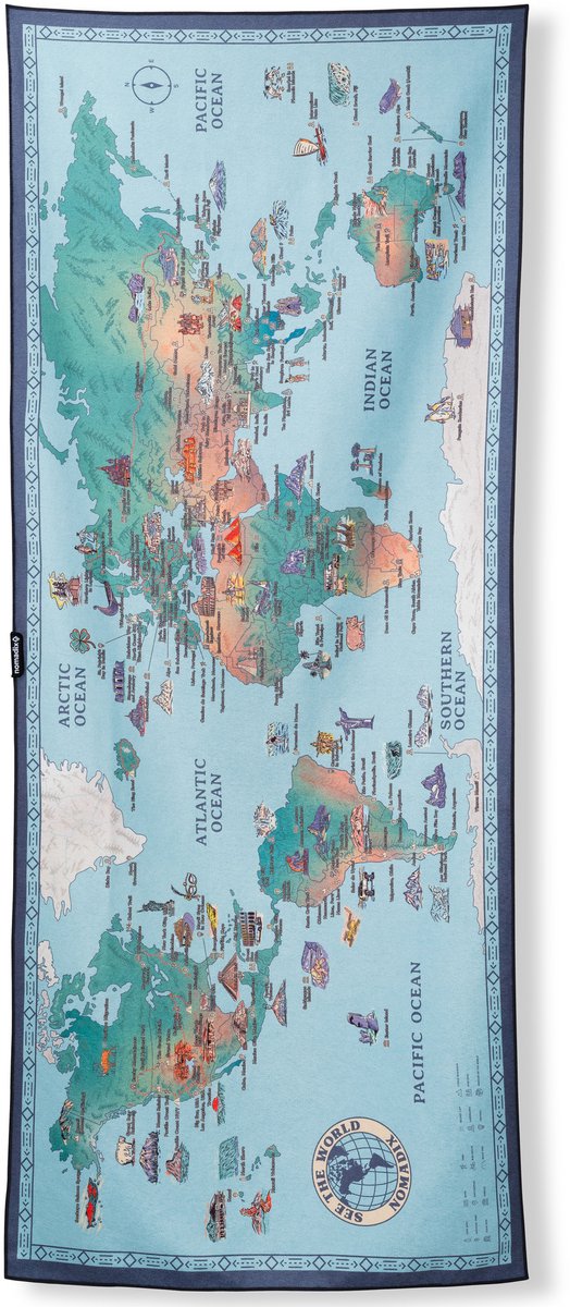 Nomadix - Original towel: world map - Multi - OS - Handdoeken
