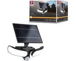 Paulmann Solar LED wallwasher Sonlig Schemergestuurde bewegingsmelder (IR) IP65 hoekig 286 × 258 mm 3000K 2 × 9W 2 × 1100lm 3,7V Antraciet Kunststof