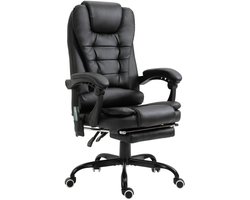 NordHaus Bureaustoel - Massage Stoel - 7-Punts Vibratiemassage - Verstelbare Rugleuning 90–155° - Met Voetsteun en Wielen