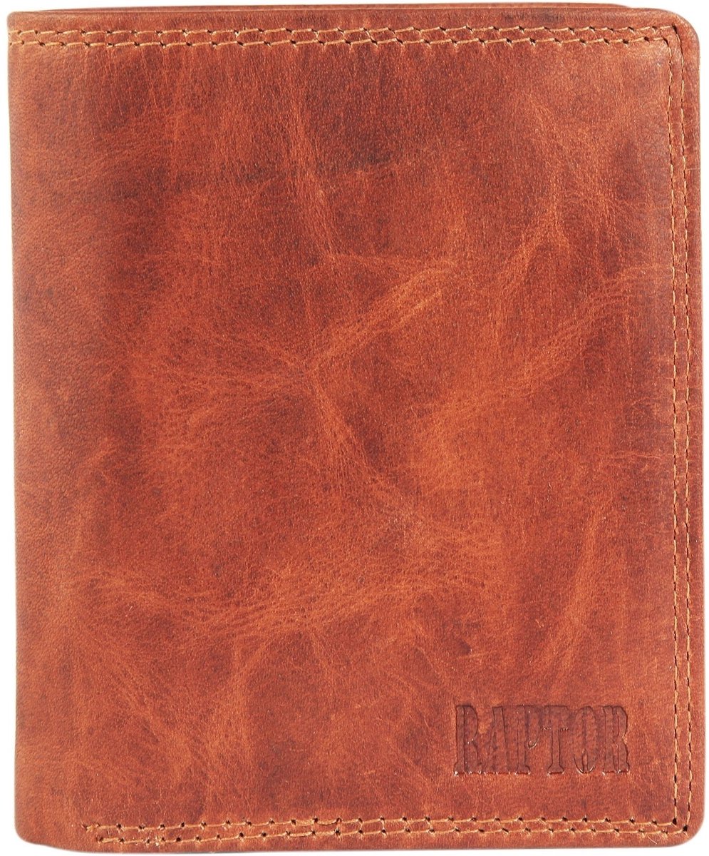 Raptor Herenportemonnee horizontaal echt leer RA40002 Herenportemonnee van echt leer. 10 x 12 cm.