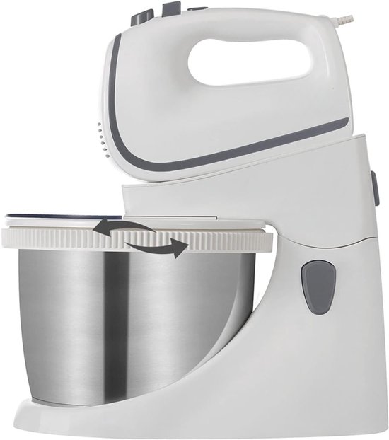 RONN® Mixer met Mengkom - Keukenmachine - Keukenrobot - Inclusief Accessoires - Antraciet - Wit/Zilver - 25cm x 25cm x 32cm van Ronn — afbeelding 2
