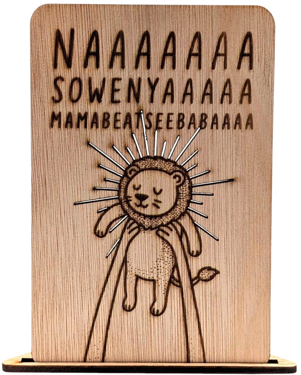 Vilewoods Houten Geboortekaart – Lion King Design – Inclusief Envelop – Handgemaakt