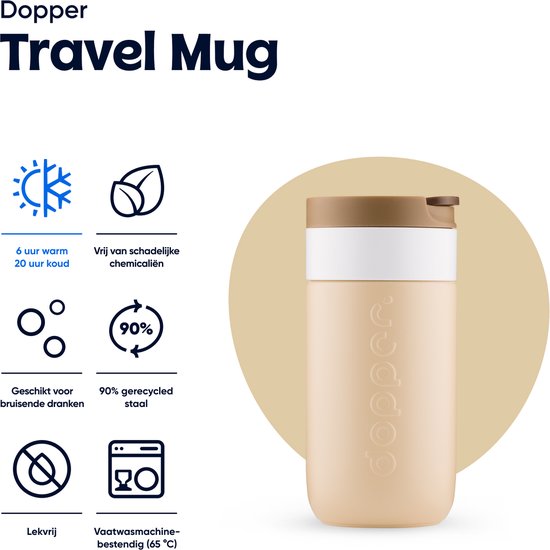 Dopper Travel Mug Thermosbeker - 300 ml - Earthy Brown — afbeelding 3