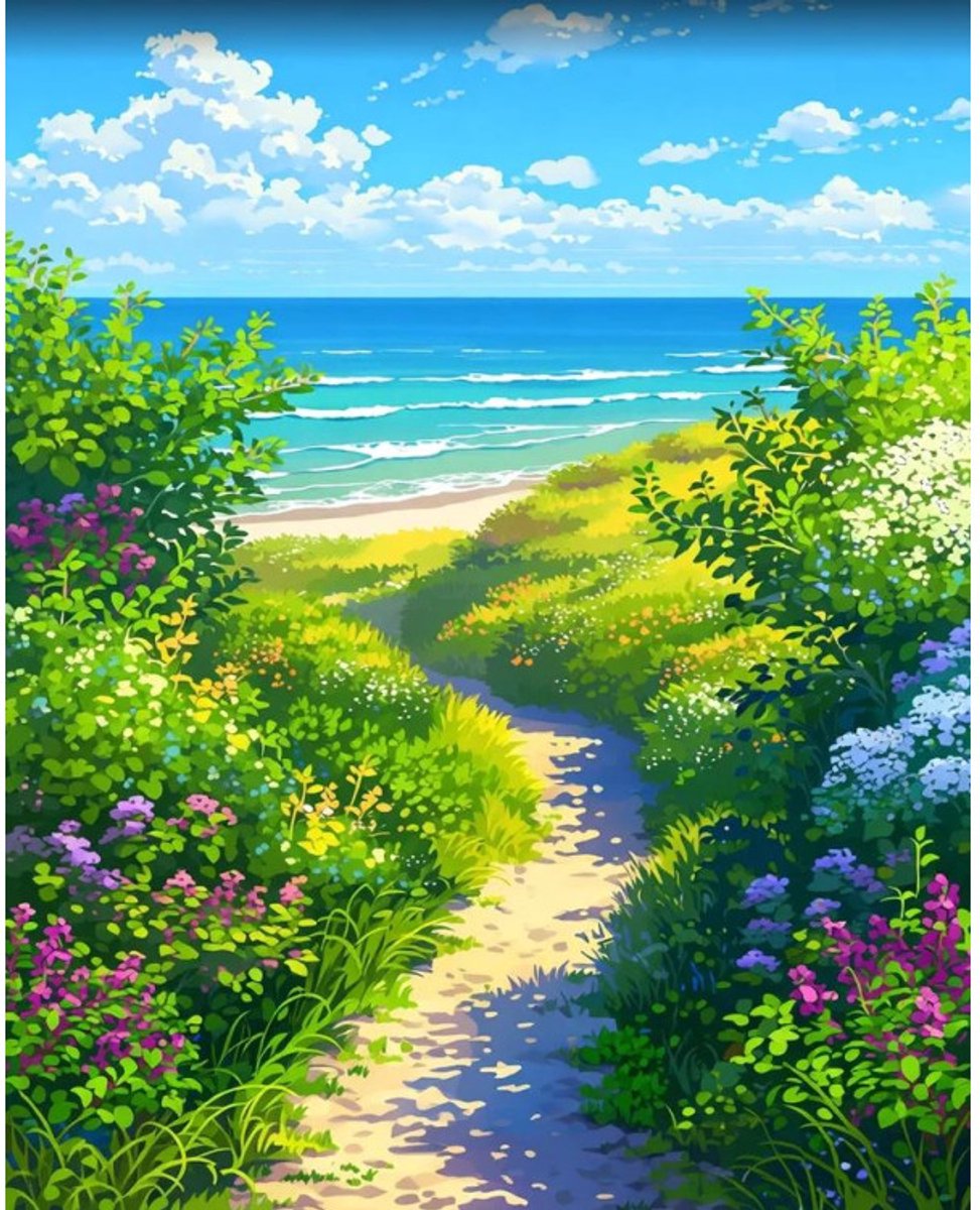 Diamond Painting - Canvas op houten frame - Naar de Zee - 30 x 40 cm