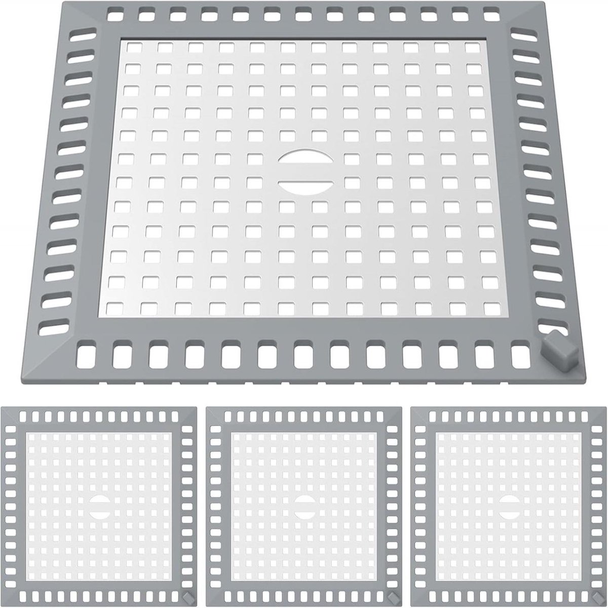 TuseRxln Drainfilter - Badkamer - Anti-verstoppingsfilter van RVS 304 - 1 stuk - Wit
