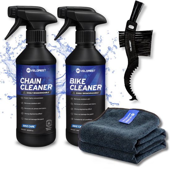 Velorest Fiets Schoonmaak Set - Fietsketting Reiniger Set - Chain Cleaner - Bike Cleaner - Ketting Reiniger Fiets - Fietsreinigingsset - Biologisch Afbreekbaar