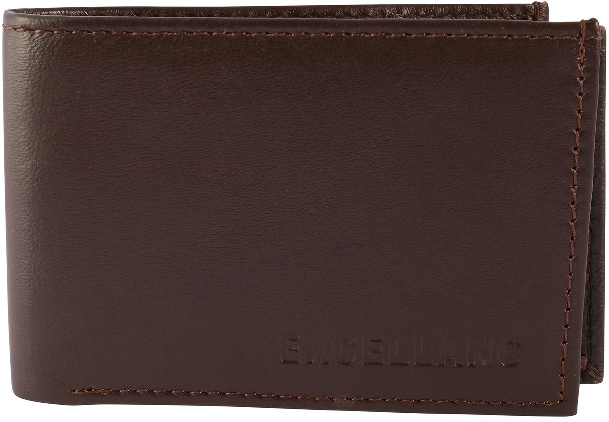 EXCELLANC Excellanc Unisex Portemonnee Fadel echt leer, liggend formaat, 7,2 x 10,5 cm